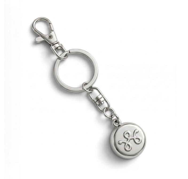 invisaWear pendant keychain safety device in silver (official product image)